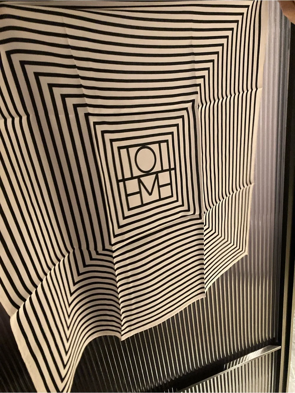 Toteme Black and White Geometric Logo Silk Scarf - Picture 6 of 6